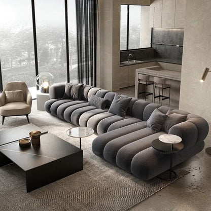 Living room cloud fabric sofa size apartment
