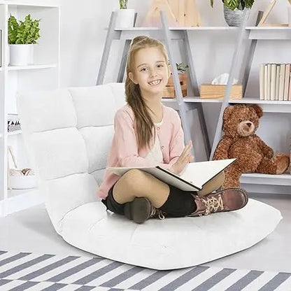 Memory Foam Floor Chair Adjustable 14-Position Reading Gaming Recliner Folding Cushioned Meditation Chair for Comfort