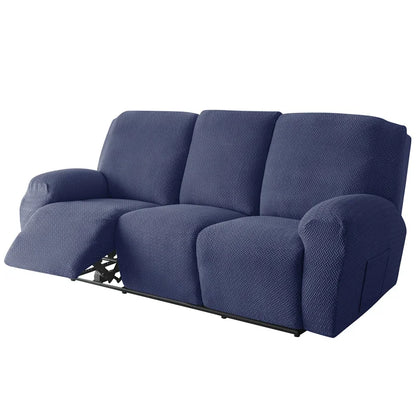 1/2/3 Seater Recliner Sofa Cover Jacquard Solid Color Stretch Couch Coushion Solid Color Sofa Slipcover for Living Room Home