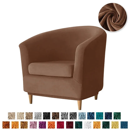 Velvet Tub Cover Chair Jacquard Single Seat Sofa Slipcover 1 Seate Living Room  Furniture Couch Washable Club Armchair Cover