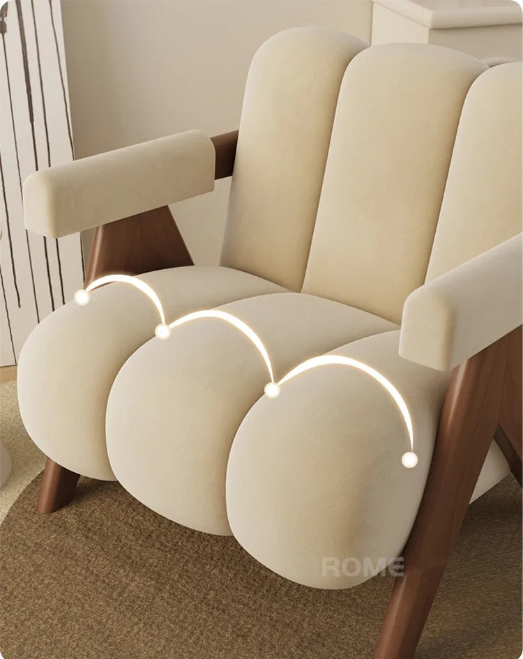 Nordic Wood Living Room Chairs Modern Living Room Sofas Home Balcony Single Leisure Back Armchair Fabric Sofa Chair Furniture