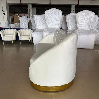 Factory direct sales light luxury velvet curved sofa wedding sofa living room homestay hotel leisure sofa