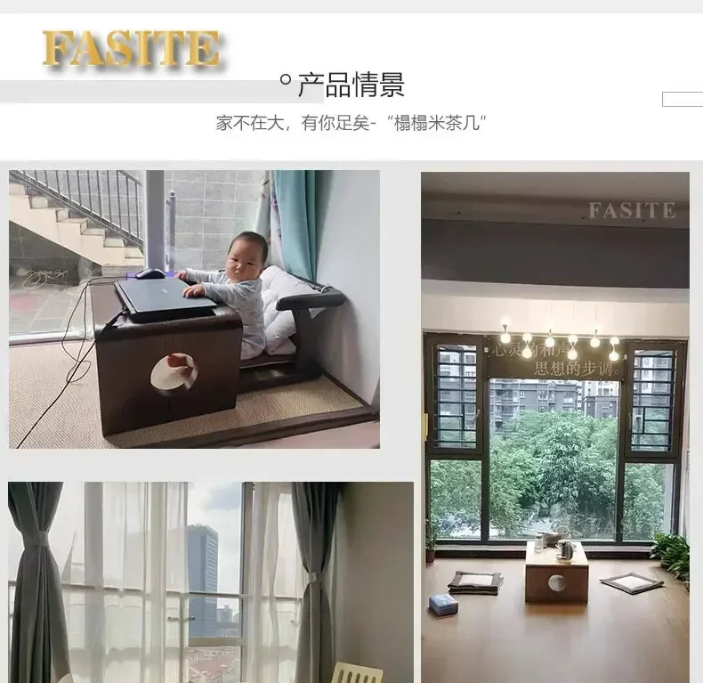 FashionJapanese Vintage Indoor Wood Furniture Asian Style Coffee Tea Living Room Low Table Rectangle 50*40cm Tatami