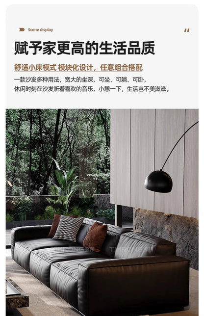 Family Italian Living Room Sofas Genuine Leather Sectional Apartment Relaxing Sofa Elegant Comfortable Muebles Home Furniture