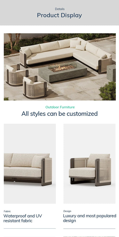 Hotel Garden Sofa Resort Rope Outdoor Sofa Villa Courtyard Garden Set Modern Outdoor Furniture Set Patio Furniture Set