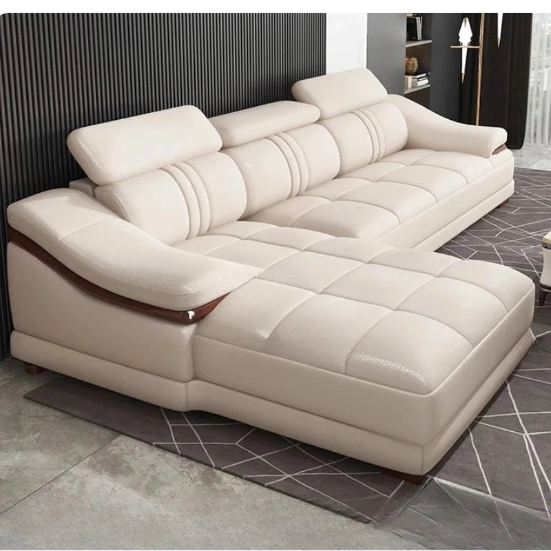 Modern simple living room size apartment combination leather art sofa furniture