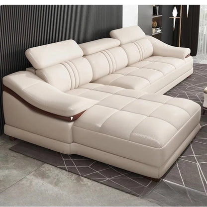 Modern simple living room size apartment combination leather art sofa furniture