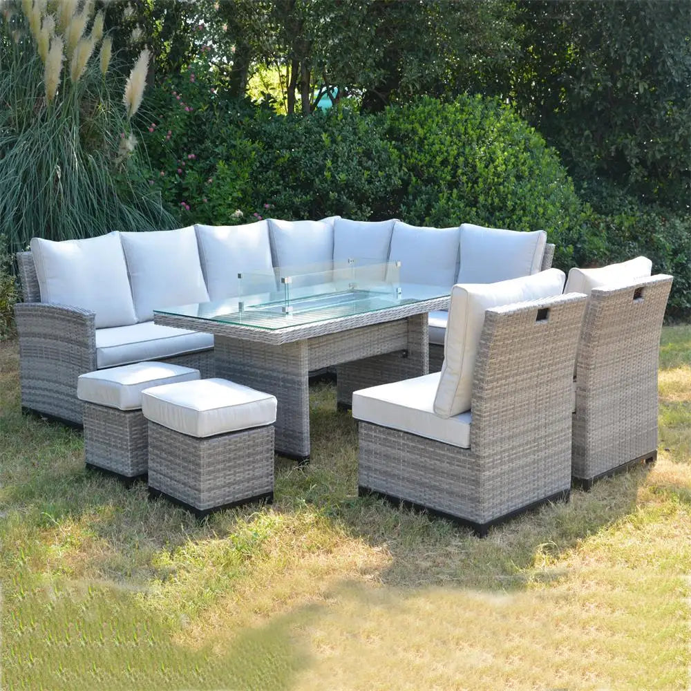 Outdoor Table with Stove Stool L Shape Sofa Set Living Room Hotel Villa Park Courtyard Apartment Outdoor Furniture