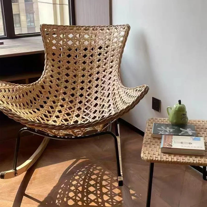 Ergonomic Modern Cushioned Rocking Chair for Indoor Outdoor Nursery Living Room Relaxation and Home Decor