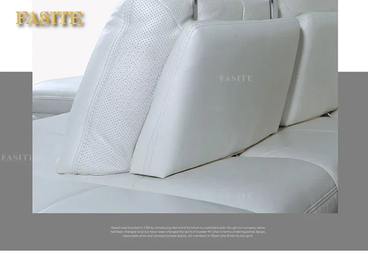 real leather sofa sectional living room sofa corner home furniture couch L shape functional backrest modern stainless steel legs