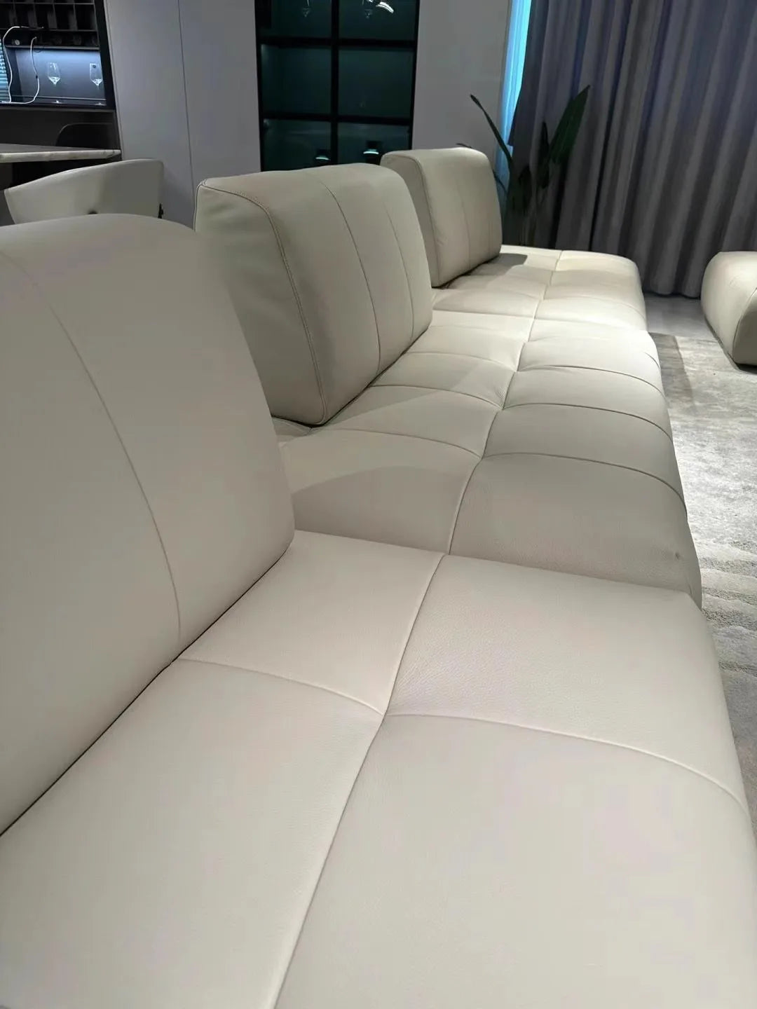BJ Italian Minimalist Living Room Sofa Designer Tofu Block Free Lazy Module Combination Leather Art Large Sofa Bedroom Sofa