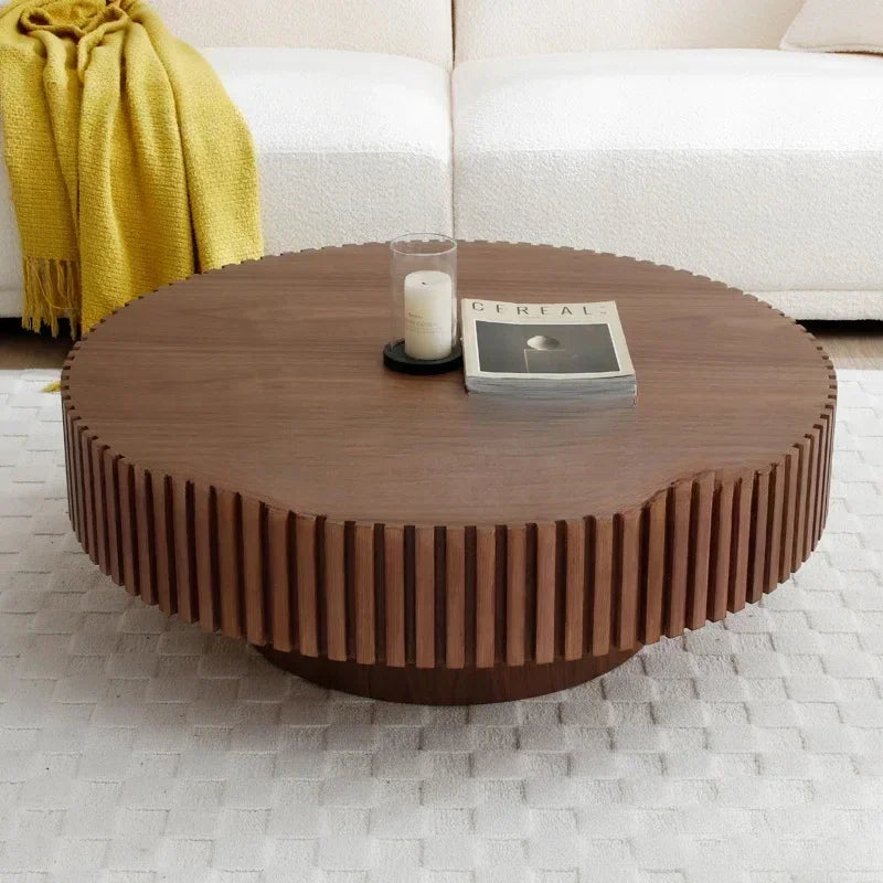 Small Apartment Living Room Solid Wood Coffee Table Gear Round Coffee Table Nordic Original Designer Bed And Breakfast