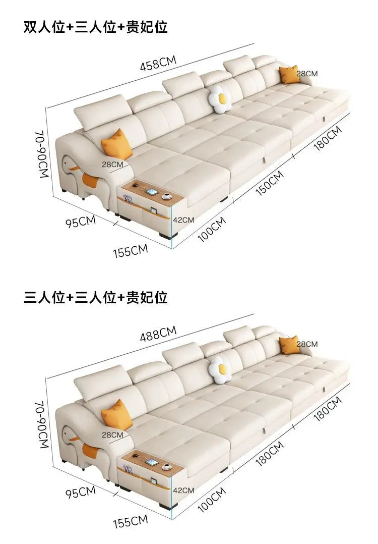 custom. [Official Genuine] Yisheng Scratch Leather Sofa Bed Dual-use Foldable Multifunctional Small Apartment Livin