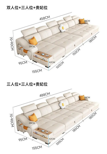 custom. [Official Genuine] Yisheng Scratch Leather Sofa Bed Dual-use Foldable Multifunctional Small Apartment Livin