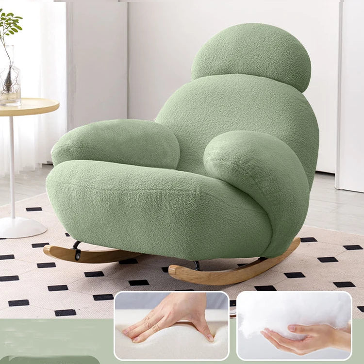 Big white Internet celebrity rocking chair lazy sofa single rocking cream living room lazy chair simple balcony bedroom