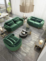 Modern Living Room Sofas Sets Sectional Couch Velvet Upholstered Loveseat Sofa 3 Pieces Italian Sectional Sofa Chair