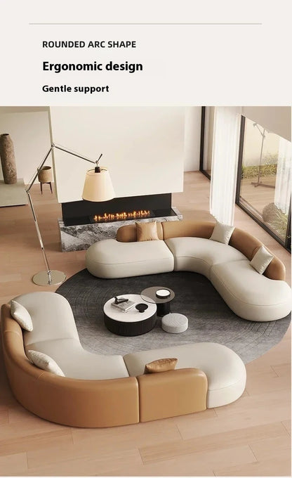 Curved Individual Living Room Sofas Corner Recliner Luxury Nordic Sofas Modern Cloud Single Floor Designer Wood Divano Furniture