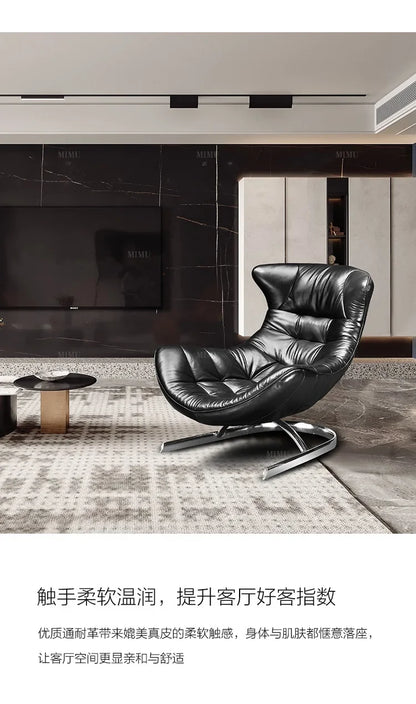 New style Italian Single Leather Sofa Chair Living Room Light Luxury Bedroom Modern Wingback Chair Leisure Chair Recliner ss 730