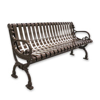 Public Outdoor Bench Steel Powder Coated Metal Resting Bench Outdoor Park Bench
