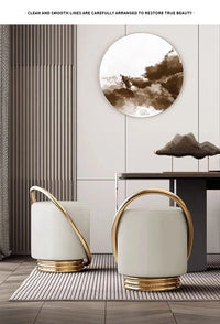 Dressing Table, Stool, Home Living Room Coffee Table, Simple Bedroom Makeup Sofa, Nordic Modern Light Luxury Round Dressing