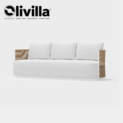 Scandinavian Outdoor Woven Rope Sofa Villa Courtyard Simple Garden Furniture Hotel Resort Leisure Open-Air Waterproof Sofa Couch