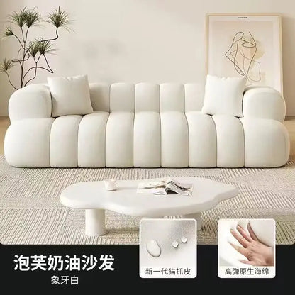 French style, cream style, Nordic, minimalist, fabric, sofa, living room, small apartment