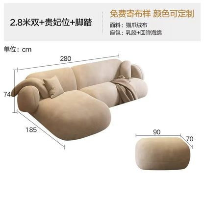 New Style Sofa Modern Simple Nordic Fabric Corner Small Apartment Living Room French Sofa