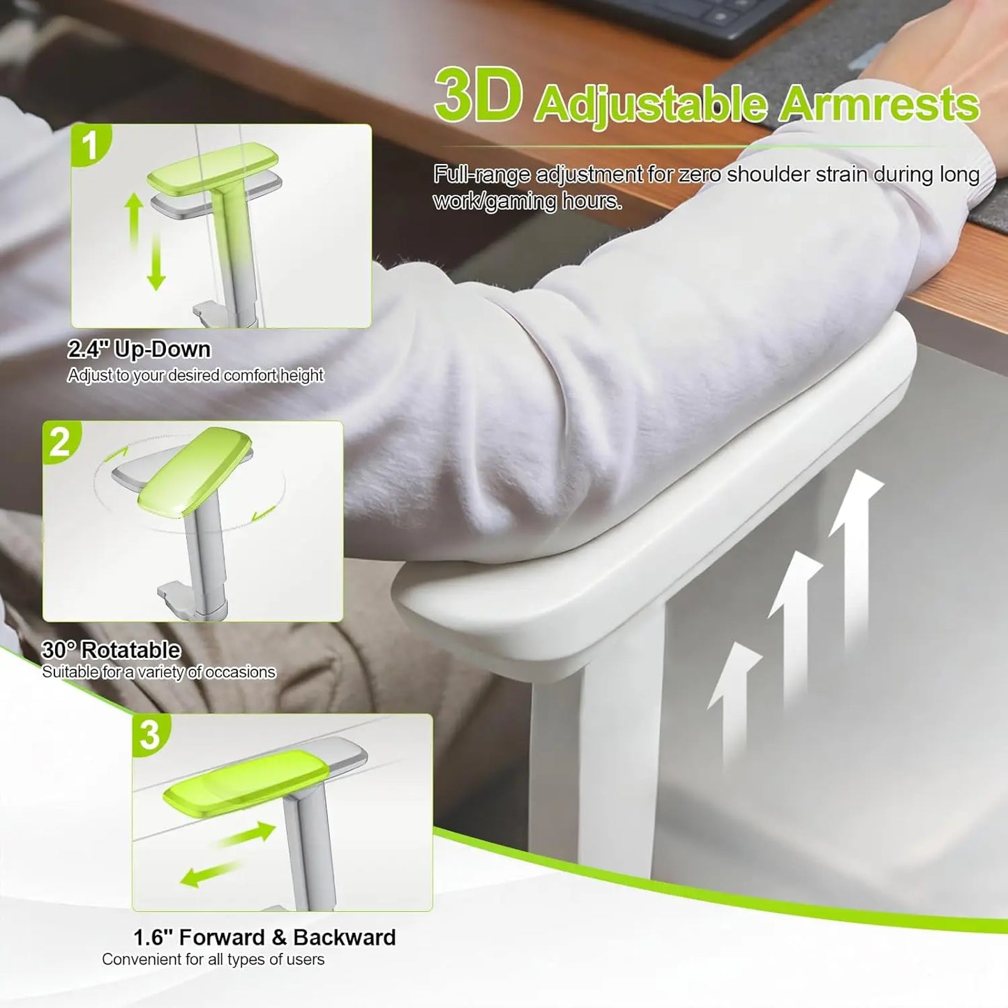 Ergonomic Office Chair Mesh Desk Chair with Lumbar Support and Headrest, High Back Computer Chair with Armrest and, Customized