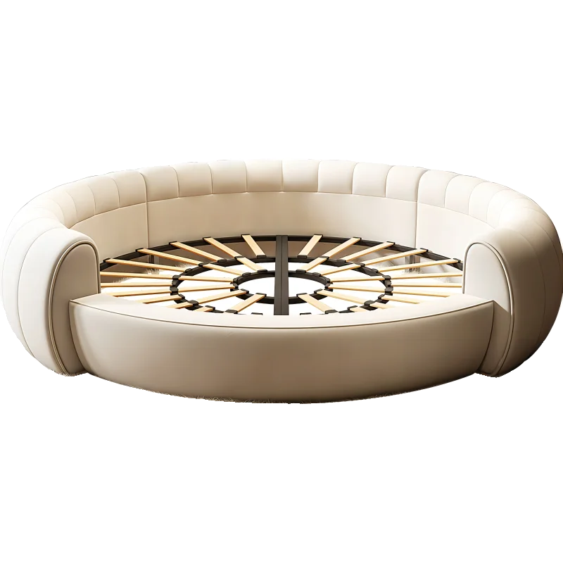 Designer Girls Modern Beds 200×180cm Luxury Italian King Size Bedroom Bed Double Loft Round Adults Cama Matrimonial Furniture