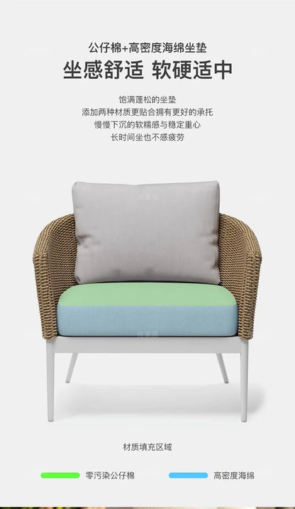 Outdoor Sofa Designer Sample Room Rope Weaving Furniture Leisure Courtyard Outdoor Garden Outdoor Waterproof Sofa