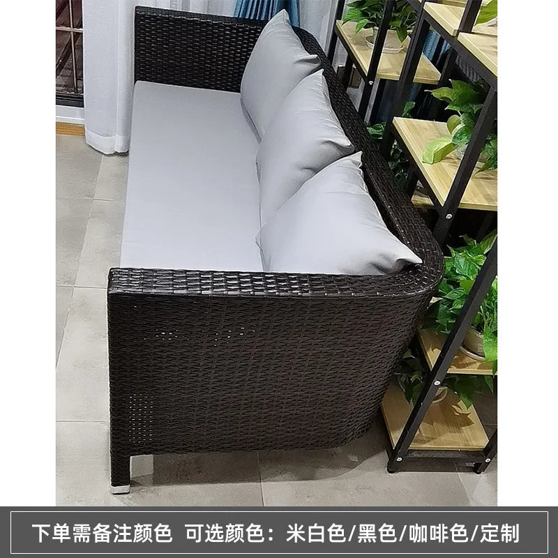 Rattan woven sofa combination terrace leisure outdoor rattan furniture garden courtyard waterproof