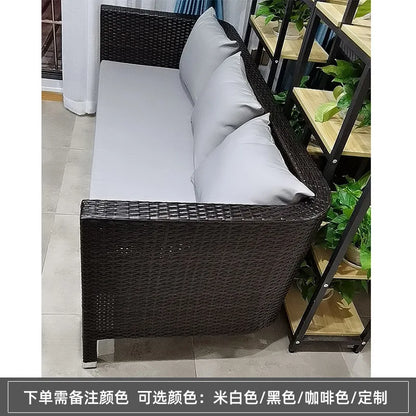 Rattan woven sofa combination terrace leisure outdoor rattan furniture garden courtyard waterproof