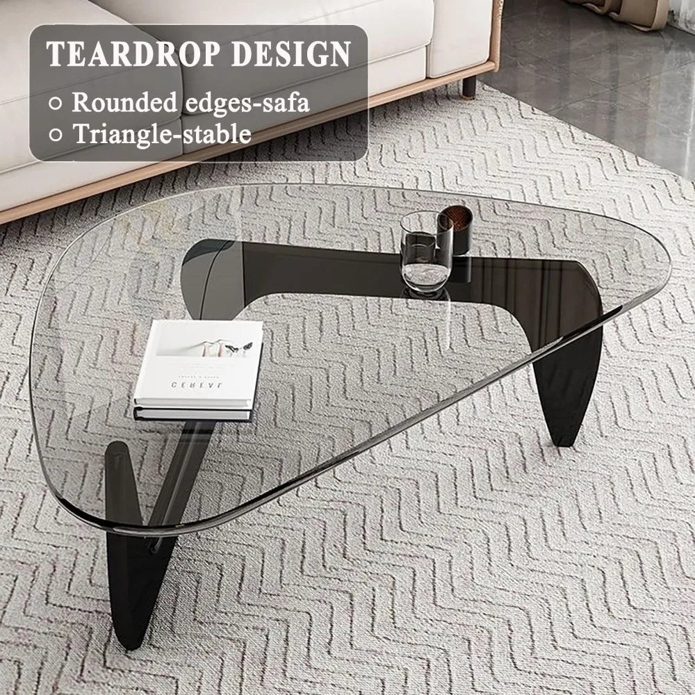 mid century modern glass coffee table for living room, small coffee tables, suitable for bedroom living room reception office ta