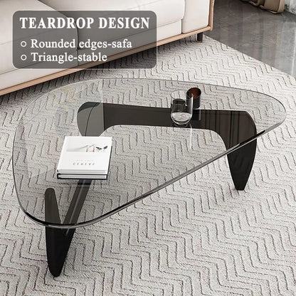 mid century modern glass coffee table for living room, small coffee tables, suitable for bedroom living room reception office ta