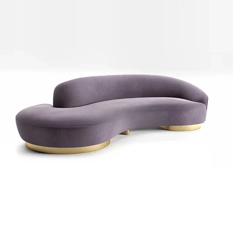 Spot original designer Italian light luxury modern semi-circular curved velvet special-shaped sofa