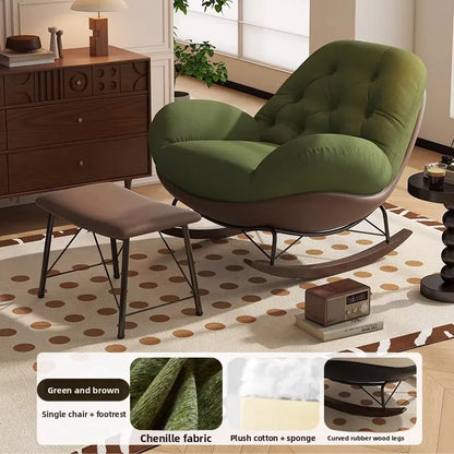 Lazy Sofa Rocking Chair Bedroom Lounge Chair Carefree Adult Living Room Single Balcony Leisure Rocking Chair Recliner Chairs