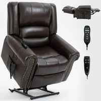 Dual Motor Power Lift Chair, Lay Flat Recliner Chair, Electric Recliner with Massage and Heat for Elderly, Remote Control, Infin