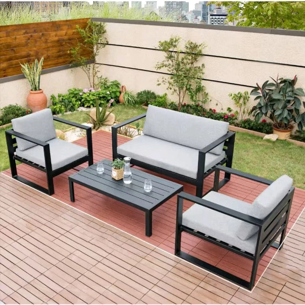 Modern Outdoor Sofa Set for Courtyard Hotel Park & Living Room Wholesale Metal Garden Furniture for Apartment Use