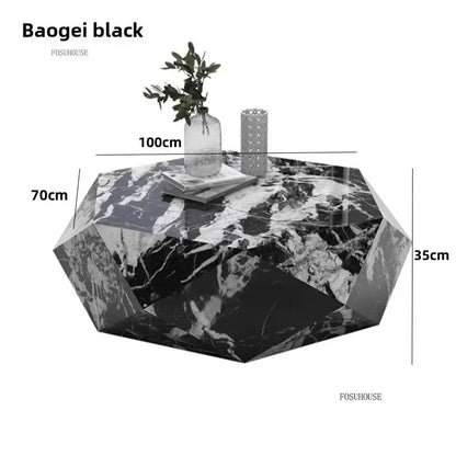 Luxury Rock Board Coffee Tables Villa Living Room Tea Table for Living Room Furniture High-grade Luxurious Side Table