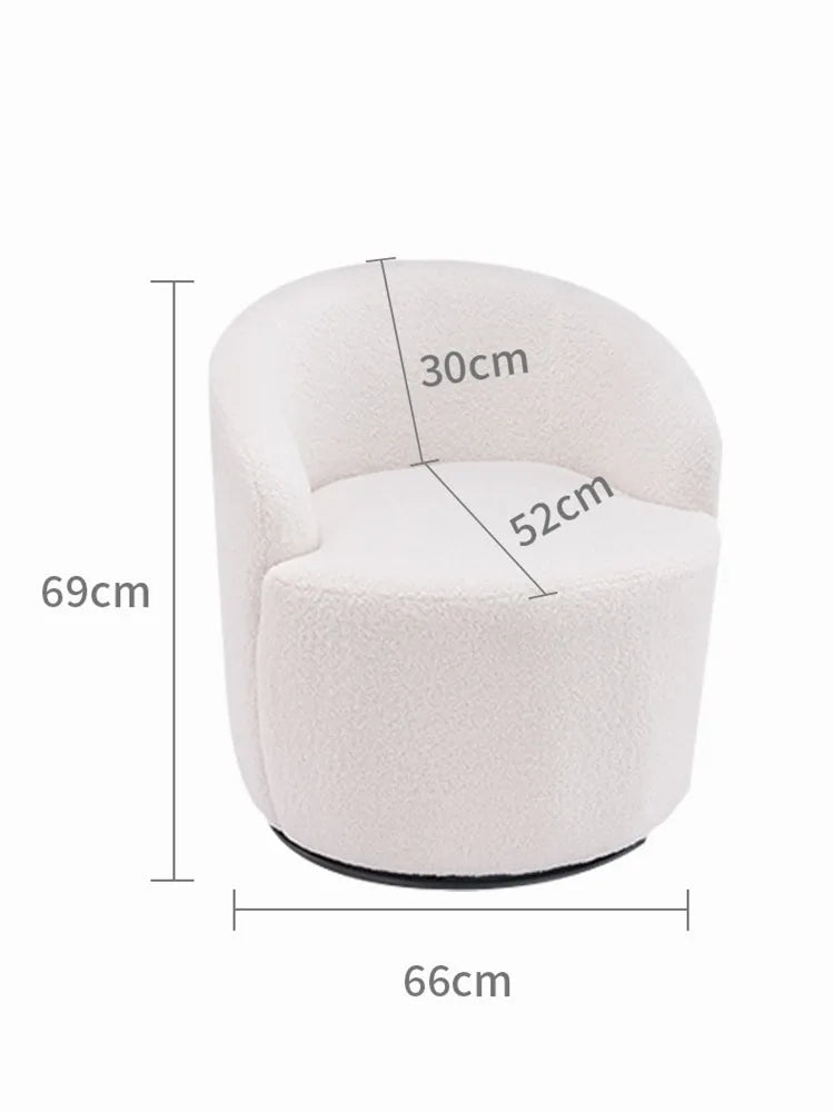 Best-Selling Modern Light Luxury Fabric Single Leisure Chair Cream Bedroom Makeup Stool Lamb Fleece Single Swivel Sofa Chair