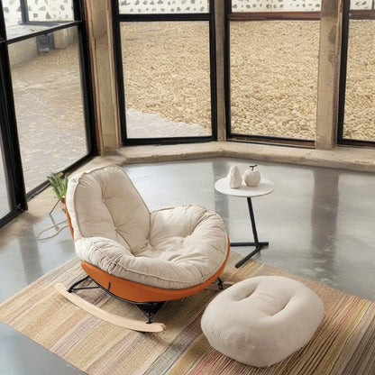 Home Leisure Chair Lazy Sofa Can Lie Down and Sleep Rocking Chair Net Match Color Balcony Side Sofa Chair Single Recliner