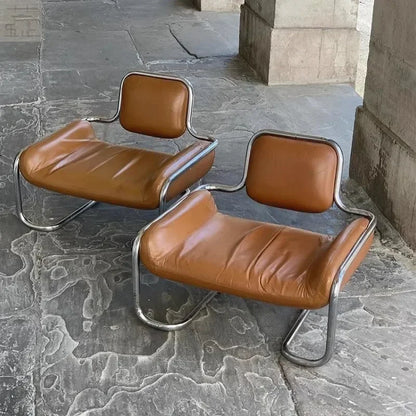 Medieval designer stainless steel embossed leisure chair personalized single sofa chair