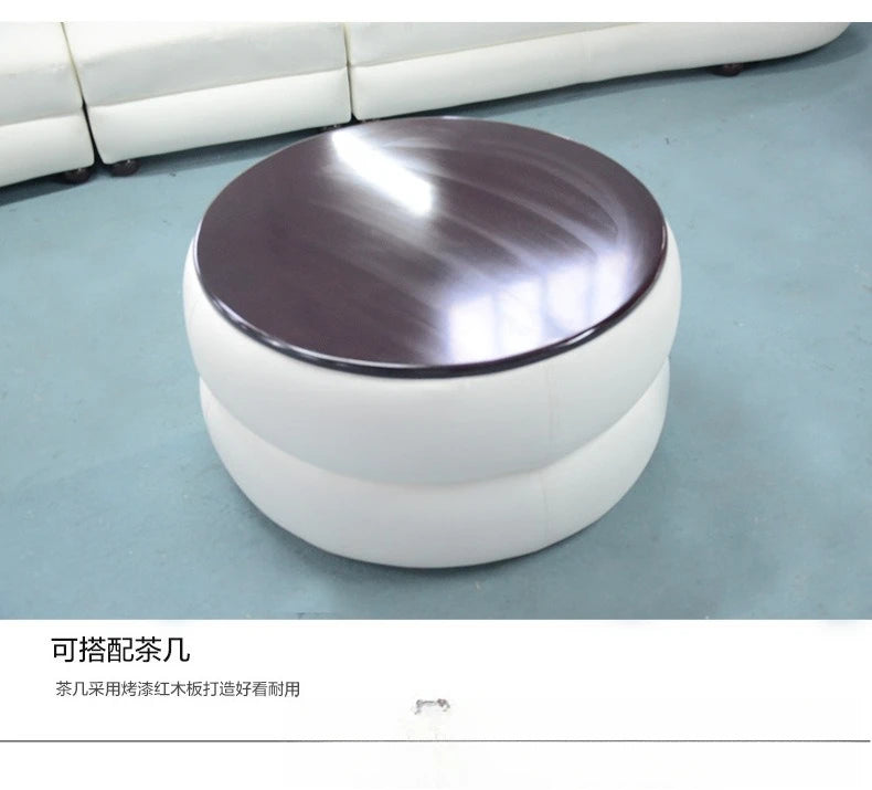 First layer cowhide sofa, creative curved leather sofa combination