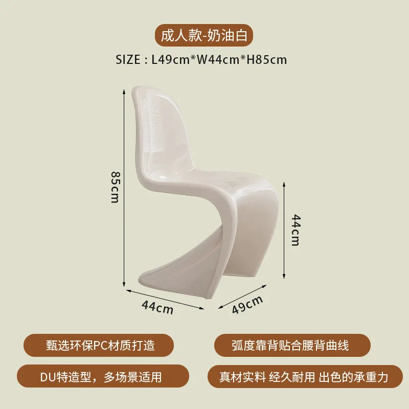 Transparent Plastic Dining Chair, Simple and Modern Home Chair, Backrest Chair, Vanity Stool