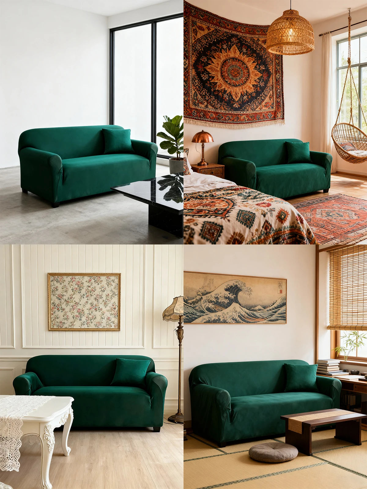 New All-season L-shape Non-slip Elastic Sofa Cover With Patterns, 360 Degree Coverage 1/2/3/4 Seat Sofa Cushion for Living Room