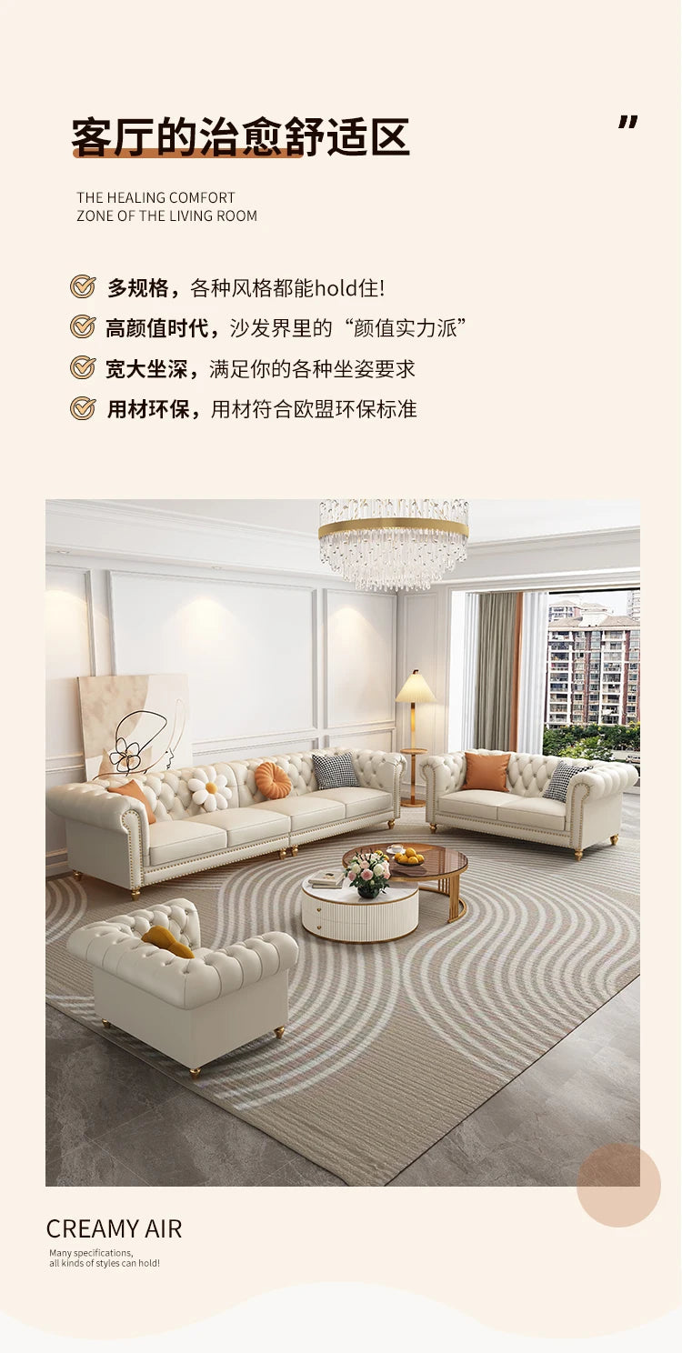 Designer Genuine Leather Sofas Fancy Living Room Lounge Floor Sofa Loveseat Modern Canape Salon De Luxe Apartment Furniture