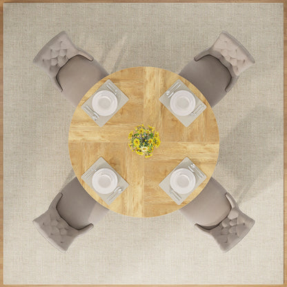 Tribesigns Round Dining Table for 4, 47 Inch Farmhouse Kitchen Table Small Dinner Table Kitchen Dinning Table for Dining Room