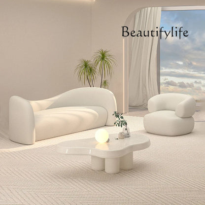 Cream wind sofa small apartment living room simple modern clothing store beauty salon reception rest area
