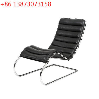 Lounge Chair Lunch Break Home Balcony, Office Medieval Chair Designer Stainless Steel Leisure Chair Single