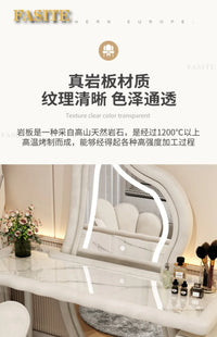 User-friendly Nordic Led Mirror Dressing Table Brown Drawer Bedroom Light Dressing Table Beautiful Storage Furniture Comfy